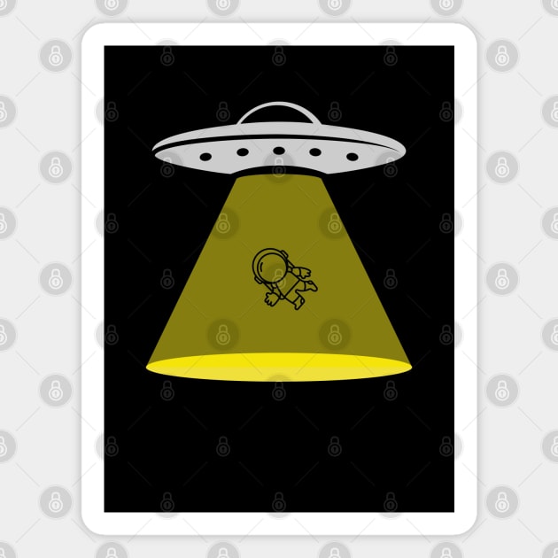 Alien Invasion with ufo and space human Magnet by KaVi